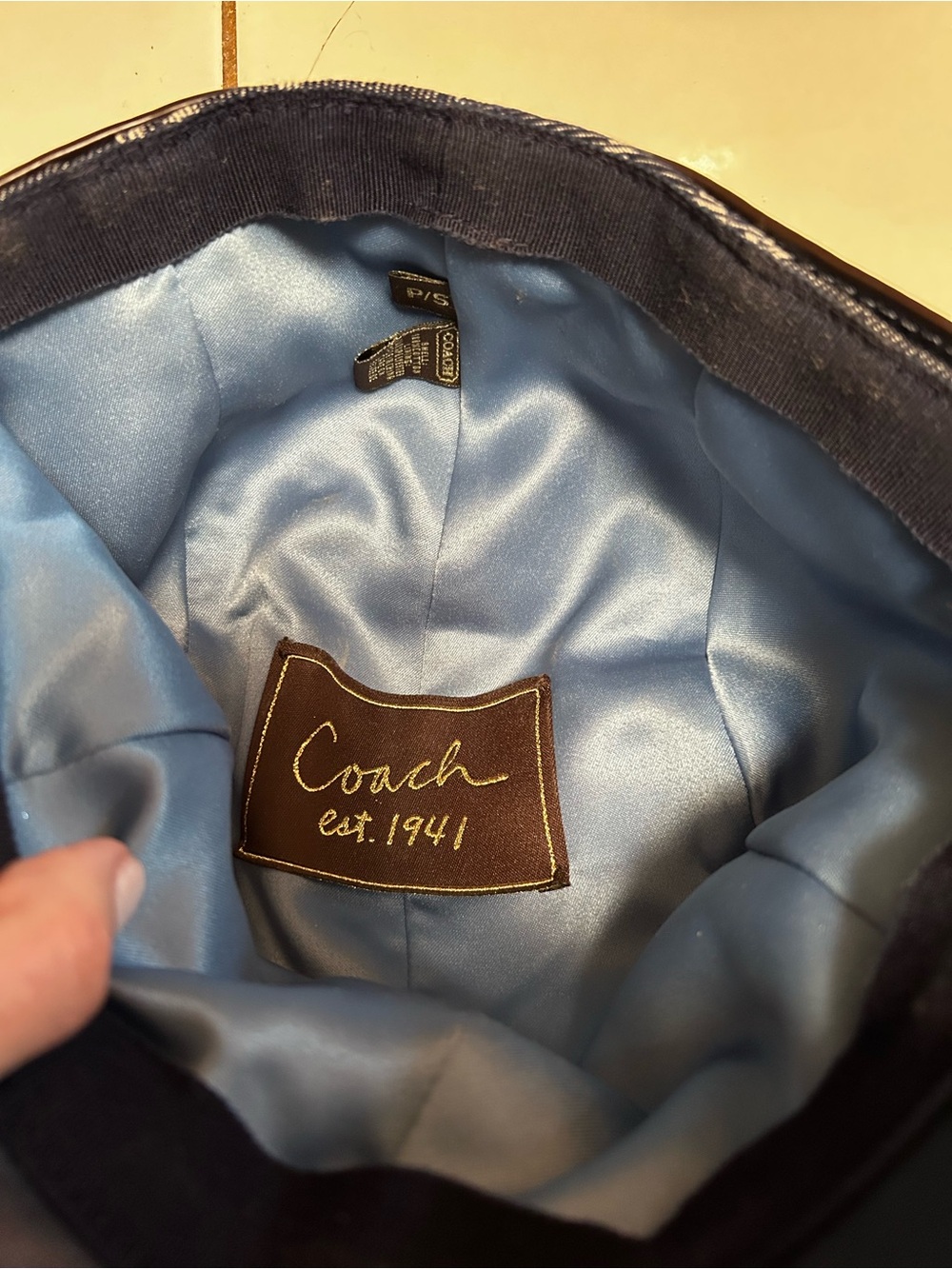Coach Navy Blue Signature Denim Cadet Cap - Picture 4 of 5